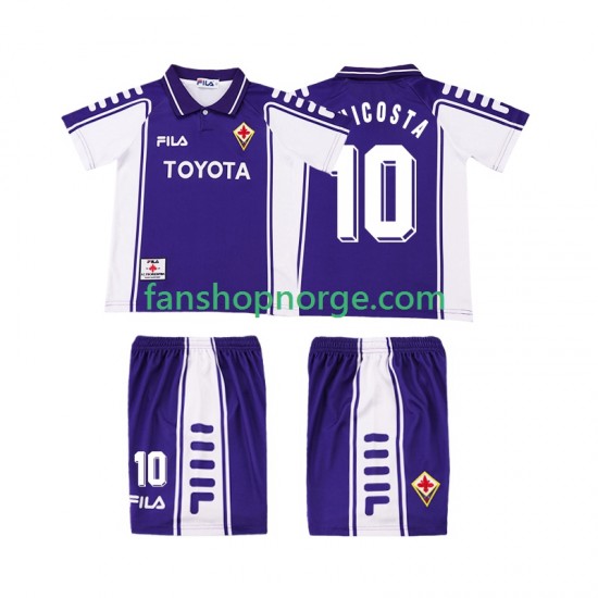 Billige Fotballdrakter Fiorentina RUI COSTA 10 2000 Retro Barn Hjemmedrakt 1999 Kortermet