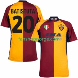 Billige Fotballdrakter Roma Batistuta 20 2000 2001 Retro Herre Hjemmedrakt Kortermet
