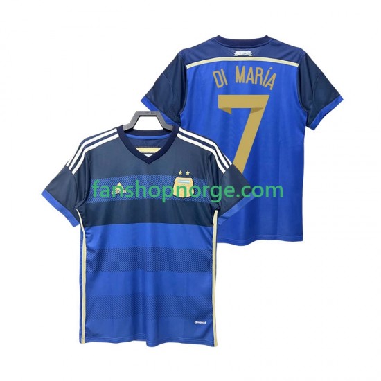 Billige Fotballdrakter Argentina DI MARIA 7 2014 Retro Herre Bortedrakt Kortermet