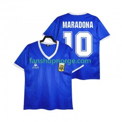 Billige Fotballdrakter Argentina MARADONA 10 1986 Retro Herre Bortedrakt Kortermet
