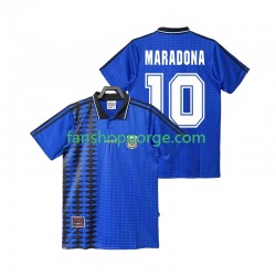 Billige Fotballdrakter Argentina MARADONA 10 Retro Herre Bortedrakt 1994 Kortermet