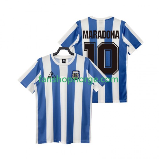 Billige Fotballdrakter Argentina MARADONA 10 1986 Retro Herre Hjemmedrakt Kortermet