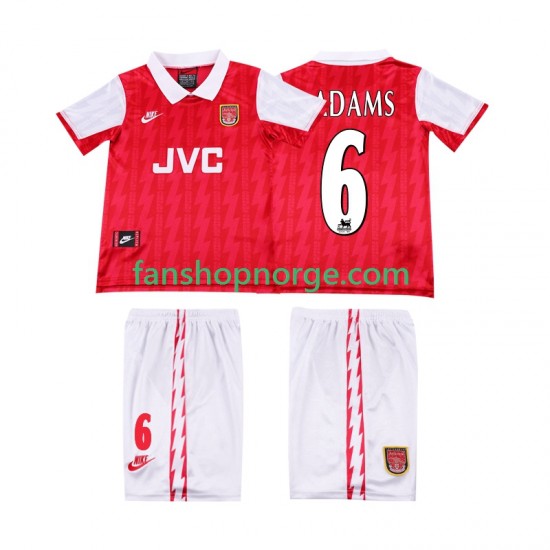Billige Fotballdrakter Arsenal ADAMS 6 1996 Retro Barn Hjemmedrakt 1994 Kortermet