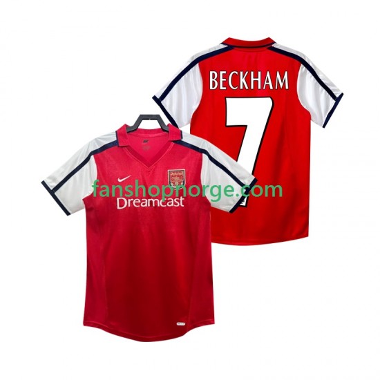 Billige Fotballdrakter Arsenal BECKHAM 7 2001 Retro Herre Hjemmedrakt 2002 Kortermet