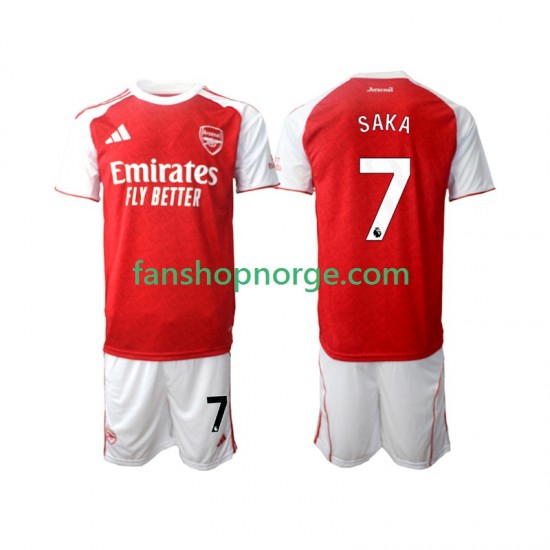 Billige Fotballdrakter Arsenal Bukayo Saka 7 Barn Hjemmedrakt 2025-2026 Kortermet