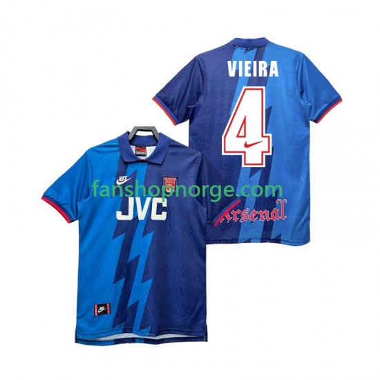 Billige Fotballdrakter Arsenal VIEIRA 4 1995 1996 Retro Herre Bortedrakt Kortermet