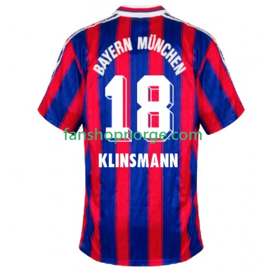 Billige Fotballdrakter FC Bayern München Klinsmann 18 1995 1997 Retro Herre Hjemmedrakt Kortermet