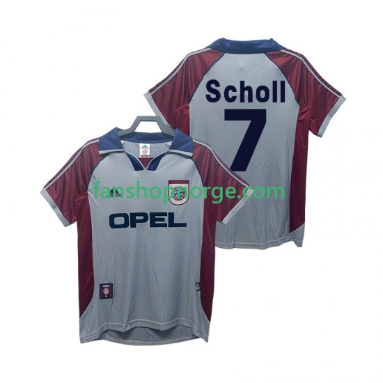 Billige Fotballdrakter FC Bayern München Scholl 7 Retro Herre Tredjedrakt 1998 1999 Kortermet