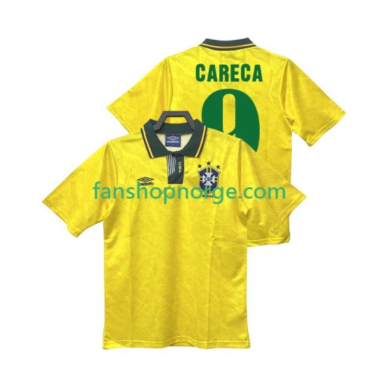 Billige Fotballdrakter Brasil CARECA 9 1991 1993 Retro Herre Hjemmedrakt Kortermet