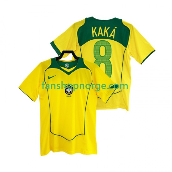 Billige Fotballdrakter Brasil KAKA 8 Retro Herre Hjemmedrakt 2004 Kortermet
