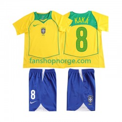 Billige Fotballdrakter Brasil KAKA 8 Retro Barn Hjemmedrakt 2004 Kortermet