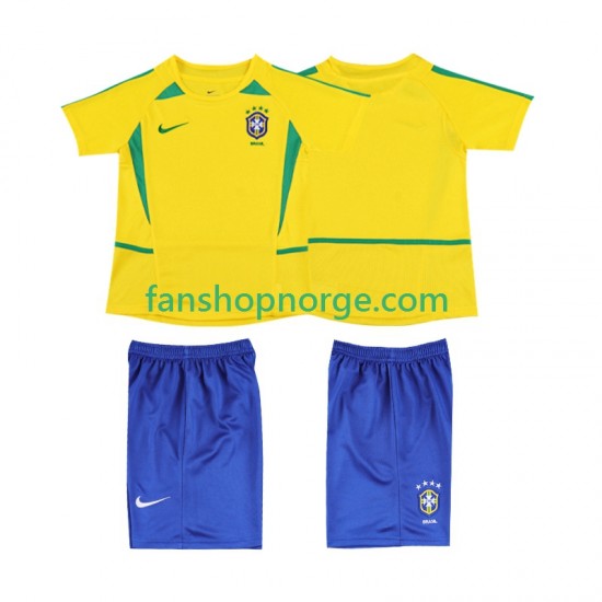 Billige Fotballdrakter Brasil Retro Barn Hjemmedrakt 2002 Kortermet