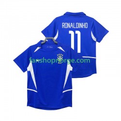Billige Fotballdrakter Brasil RONALDINHO 11 Retro Herre Bortedrakt 2002 Kortermet
