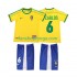 Billige Fotballdrakter Brasil Roberto Carlos 6 Retro Barn Hjemmedrakt 1998 Kortermet