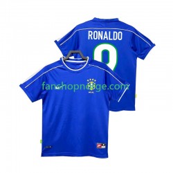 Billige Fotballdrakter Brasil Ronaldo 9 Retro Herre Bortedrakt 1998 Kortermet