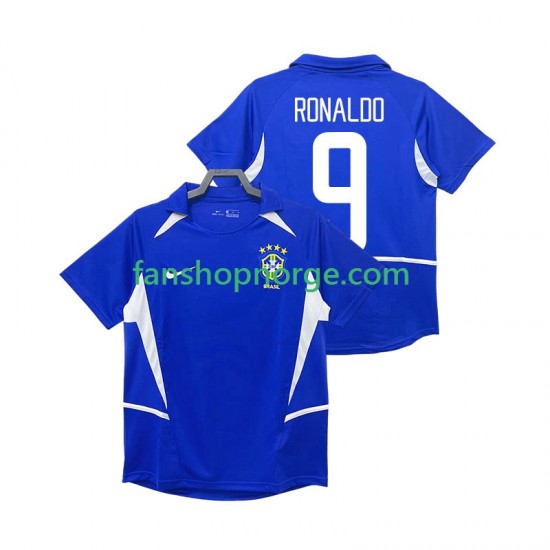 Billige Fotballdrakter Brasil Ronaldo 9 Retro Herre Bortedrakt 2002 Kortermet