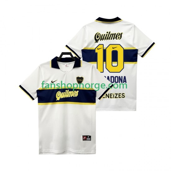 Billige Fotballdrakter CA Boca Juniors MARADONA 10 1997 Retro Herre Bortedrakt 1998 Kortermet
