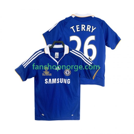 Billige Fotballdrakter Chelsea TERRY 26 2007 Retro Herre Hjemmedrakt 2008 Kortermet