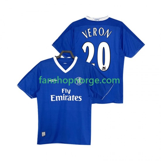 Billige Fotballdrakter Chelsea VERON 20 2003 2005 Retro Herre Hjemmedrakt Kortermet