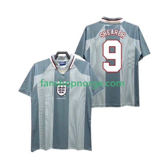 Billige Fotballdrakter England SHEARER 9 1996 Retro Herre Bortedrakt Kortermet