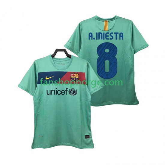 Billige Fotballdrakter FC Barcelona A INIESTA 8 Retro Herre Bortedrakt 2011 2010 Kortermet