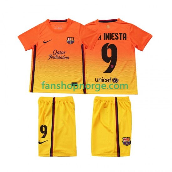 Billige Fotballdrakter FC Barcelona A INIESTA 9 2012 2013 Retro Barn Bortedrakt Kortermet
