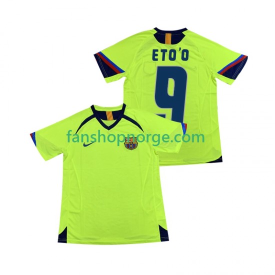 Billige Fotballdrakter FC Barcelona ETOO 9 2005 Retro Herre Bortedrakt 2006 Kortermet