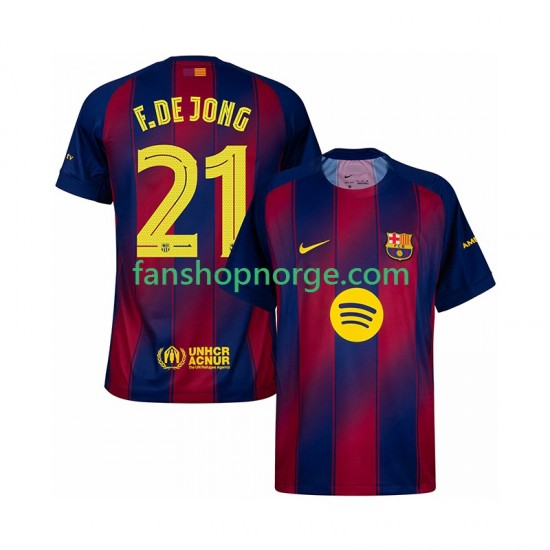 Billige Fotballdrakter FC Barcelona Frenkie de Jong 21 Champions League Herre Hjemmedrakt 2025-2026 Kortermet