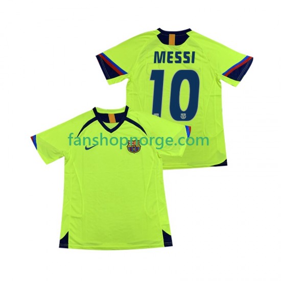 Billige Fotballdrakter FC Barcelona Lionel Messi 10 2005 Retro Herre Bortedrakt 2006 Kortermet