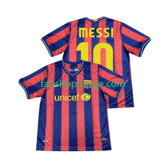 Billige Fotballdrakter FC Barcelona Lionel Messi 10 2009 Retro Herre Hjemmedrakt 2010 Kortermet