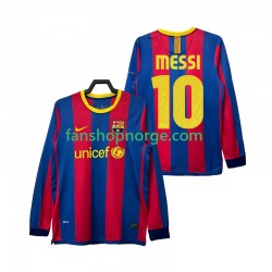 Billige Fotballdrakter FC Barcelona Lionel Messi 10 Retro Herre Hjemmedrakt 2011 2010 Langermet