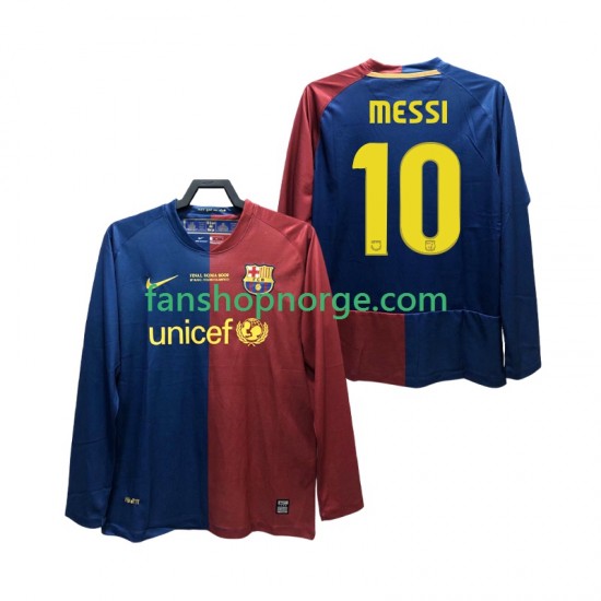 Billige Fotballdrakter FC Barcelona Lionel Messi 10 Champions League 2009 Retro Herre Hjemmedrakt 2008 Langermet