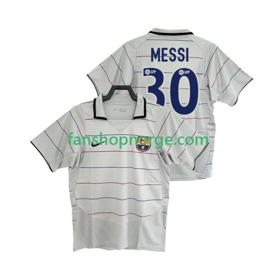 Billige Fotballdrakter FC Barcelona Lionel Messi 30 2003 Retro Herre Bortedrakt 2004 Kortermet