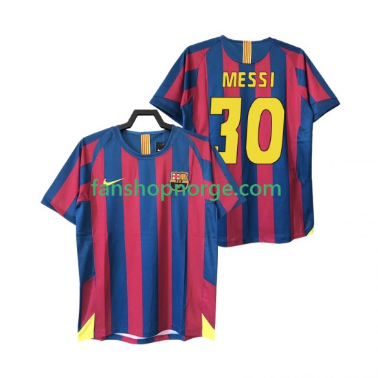 Billige Fotballdrakter FC Barcelona Lionel Messi 30 2005 Retro Herre Hjemmedrakt 2006 Kortermet