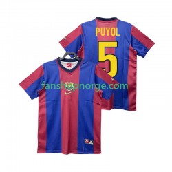 Billige Fotballdrakter FC Barcelona PUYOL 5 Retro Herre Hjemmedrakt 1998 1999 Kortermet