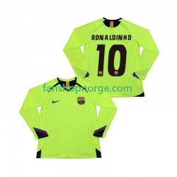 Billige Fotballdrakter FC Barcelona RONALDINHO 10 2005 Retro Herre Bortedrakt 2006 Langermet