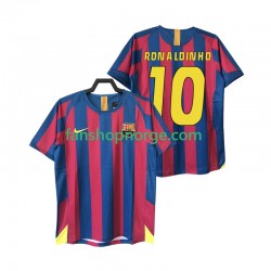 Billige Fotballdrakter FC Barcelona RONALDINHO 10 2005 Retro Herre Hjemmedrakt 2006 Kortermet