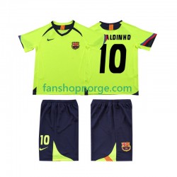 Billige Fotballdrakter FC Barcelona RONALDINHO 10 2005 Retro Barn Bortedrakt 2006 Kortermet