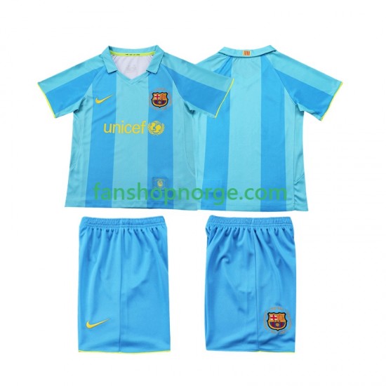Billige Fotballdrakter FC Barcelona 2007 Retro Barn Bortedrakt 2008 Kortermet