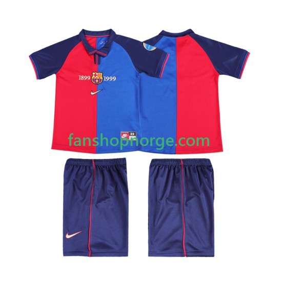 Billige Fotballdrakter FC Barcelona 2000 Retro Barn Hjemmedrakt 1999 Kortermet