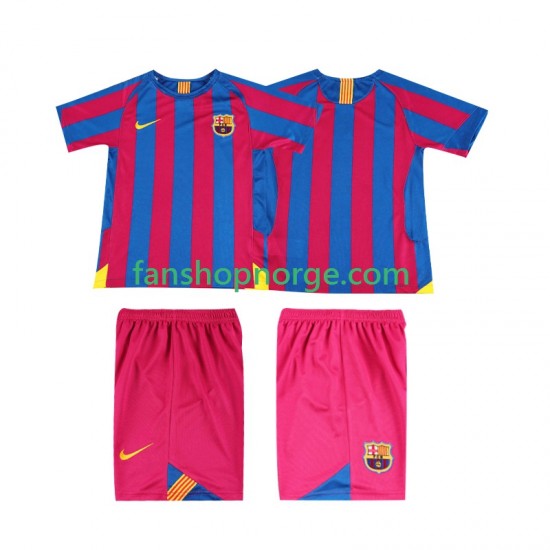 Billige Fotballdrakter FC Barcelona 2005 Retro Barn Hjemmedrakt 2006 Kortermet