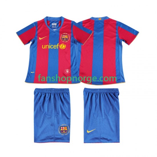 Billige Fotballdrakter FC Barcelona 2007 Retro Barn Hjemmedrakt 2008 Kortermet