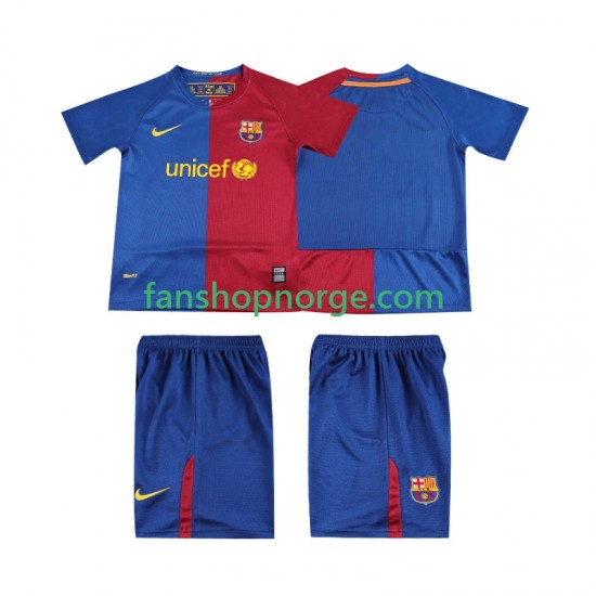 Billige Fotballdrakter FC Barcelona 2009 Retro Barn Hjemmedrakt 2008 Kortermet