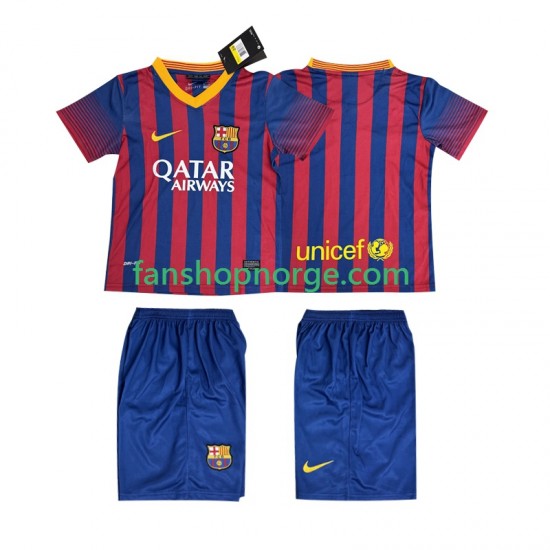 Billige Fotballdrakter FC Barcelona 2013 2014 Retro Barn Hjemmedrakt Kortermet