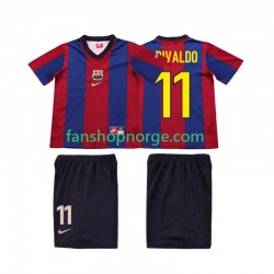 Billige Fotballdrakter FC Barcelona Ronaldo 11 Retro Barn Hjemmedrakt 1998 1999 Kortermet