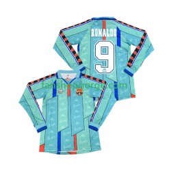Billige Fotballdrakter FC Barcelona Ronaldo 9 1996 1997 Retro Herre Bortedrakt Langermet