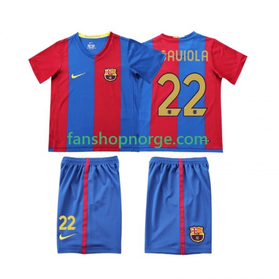 Billige Fotballdrakter FC Barcelona SAUIOLA 22 2007 Retro Barn Hjemmedrakt 2006 Kortermet