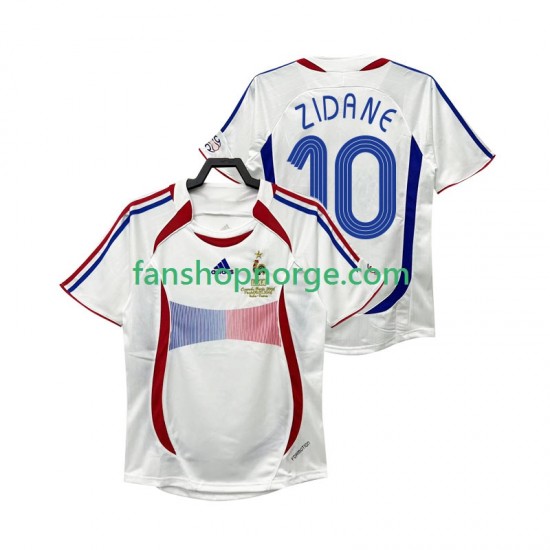 Billige Fotballdrakter Frankrike ZIDANE 10 Retro Herre Bortedrakt 2006 Kortermet