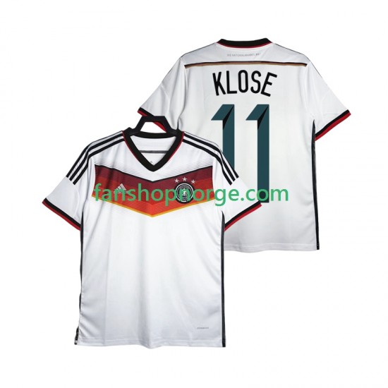 Billige Fotballdrakter Tyskland Klose 11 2014 Retro Herre Hjemmedrakt Kortermet