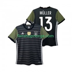 Billige Fotballdrakter Tyskland MULLER 13 2016 Retro Herre Bortedrakt Kortermet